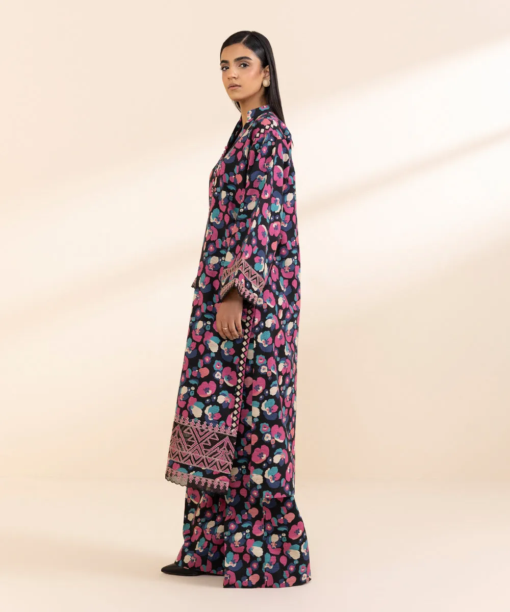 2 Piece - Embroidered Light Khaddar Suit