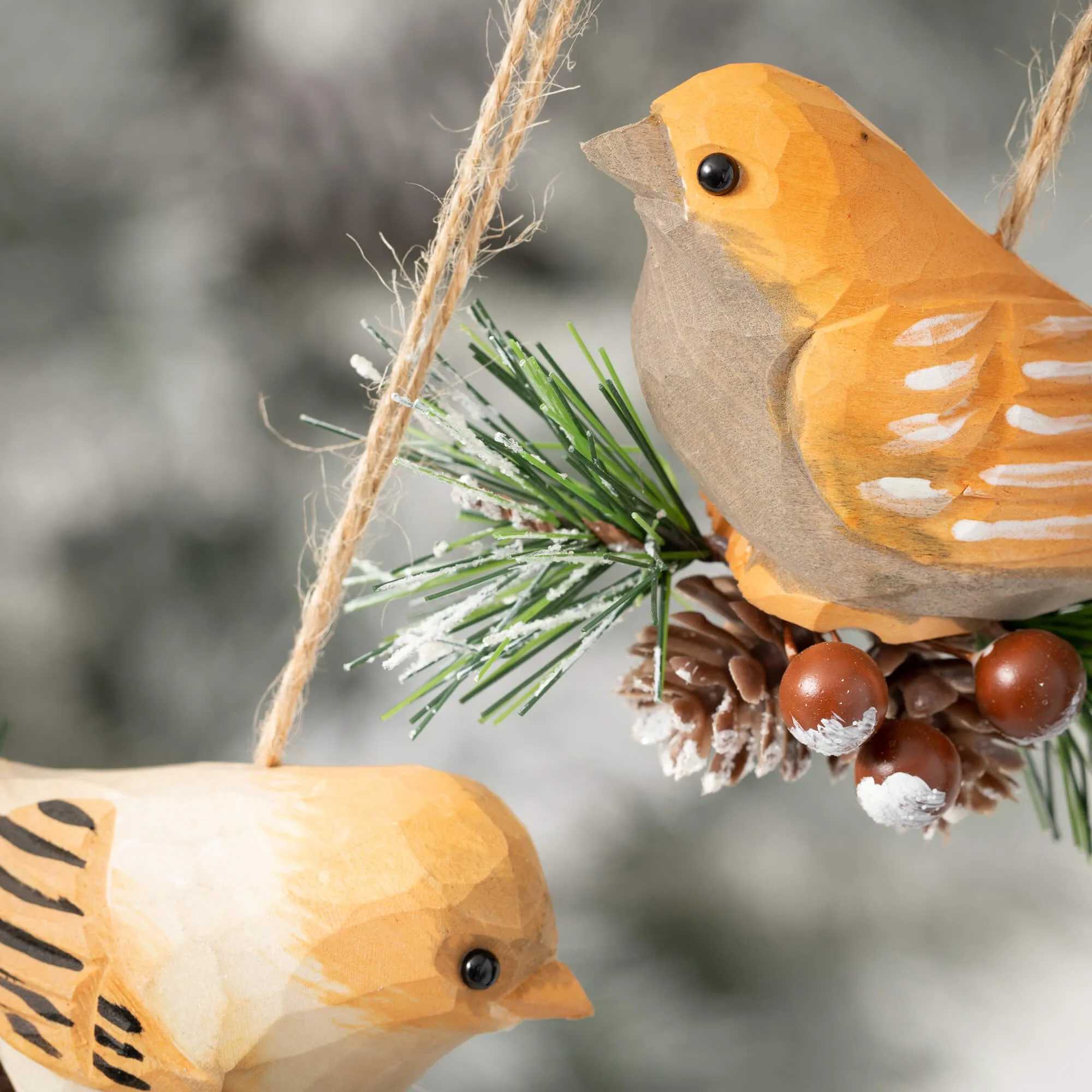 2.5"H and 2.75"H Sullivans Winter Bird Ornament - Set of 2, Multicolored Christmas Ornaments