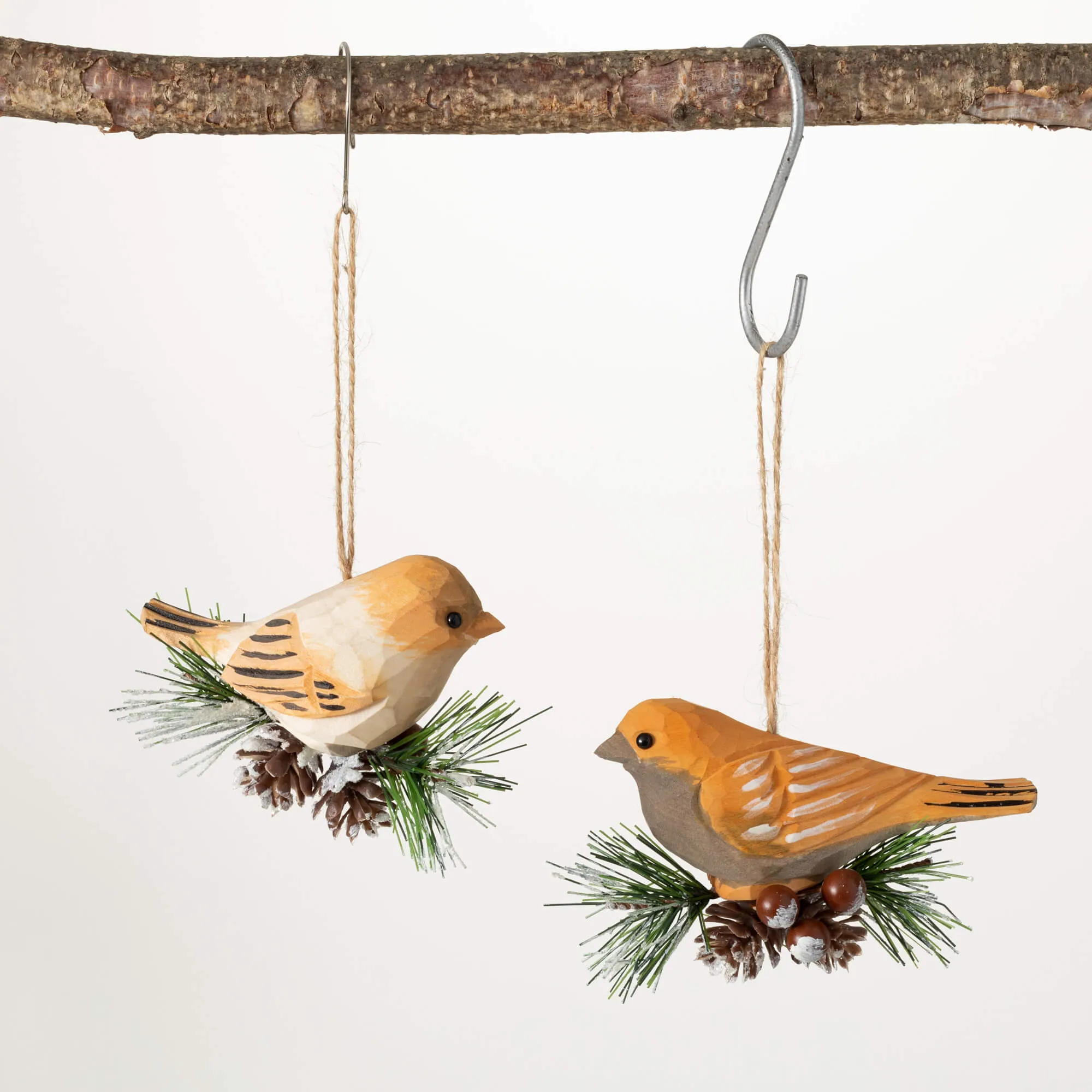 2.5"H and 2.75"H Sullivans Winter Bird Ornament - Set of 2, Multicolored Christmas Ornaments