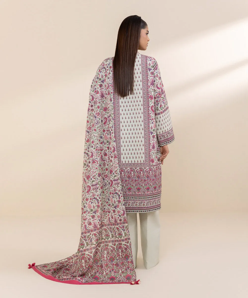 3 Piece - Printed Khaddar Suit