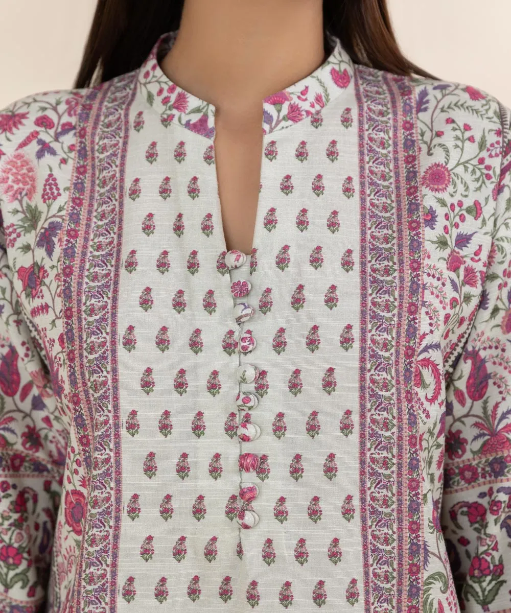 3 Piece - Printed Khaddar Suit