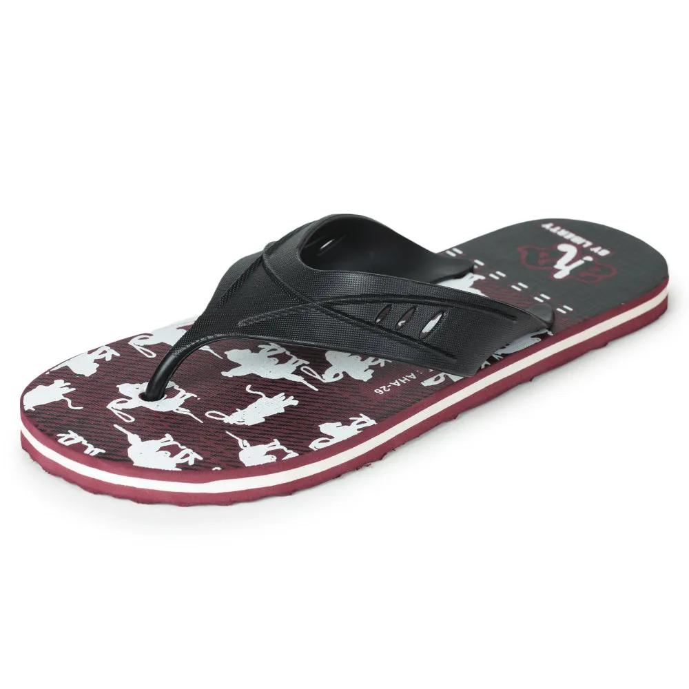 A-HA Casual Black Flip-Flops For Men AHA-26 By Liberty