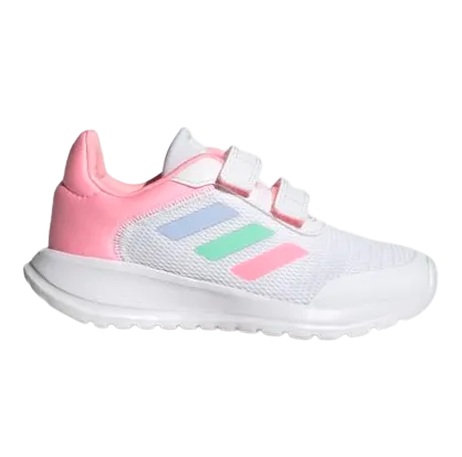 Adidas Kid's Tensaur Run Shoes - Cloud White / Blue Dawn / Beam Pink