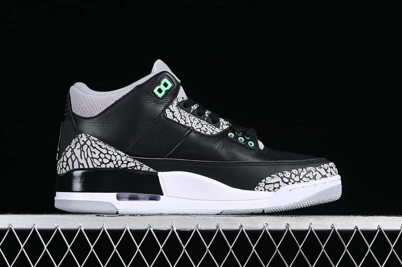 AIR JORDAN 3 RETRO GREEN GLOW BLACK/GREEN GLOW/WOLF GREY/WHITE