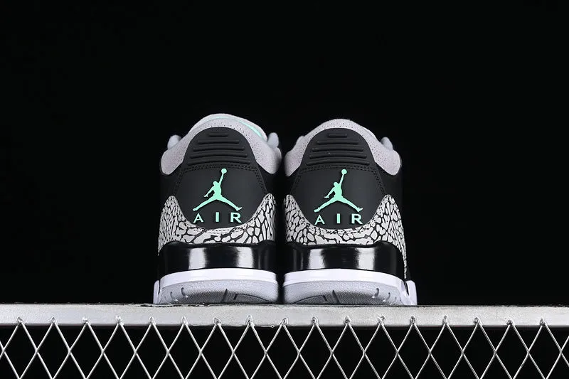 AIR JORDAN 3 RETRO GREEN GLOW BLACK/GREEN GLOW/WOLF GREY/WHITE