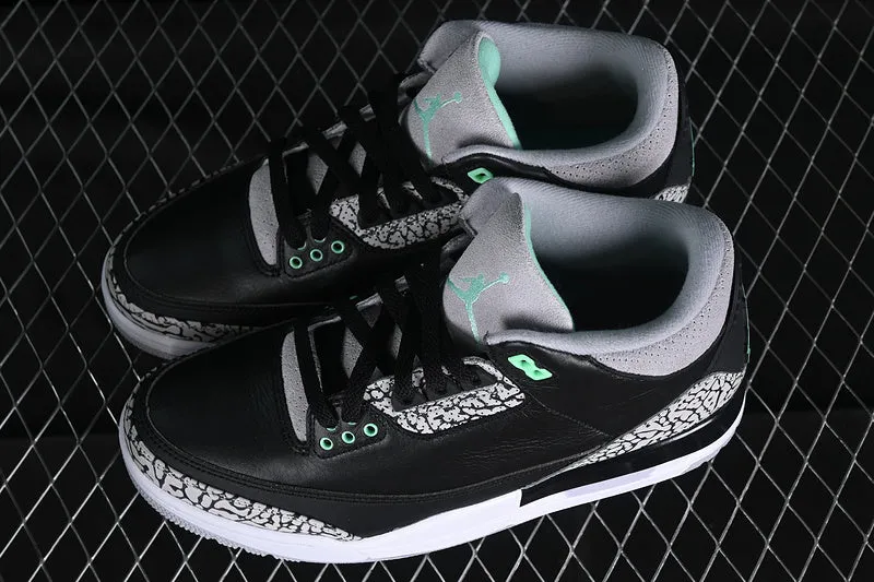 AIR JORDAN 3 RETRO GREEN GLOW BLACK/GREEN GLOW/WOLF GREY/WHITE