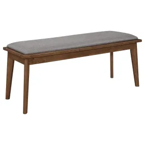 Alfredo - Upholstered Dining Bench - Gray And Natural Walnut