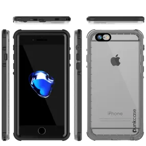 Apple iPhone 7 Waterproof Case, PUNKcase CRYSTAL Black W/ Attached Screen Protector  | Warranty