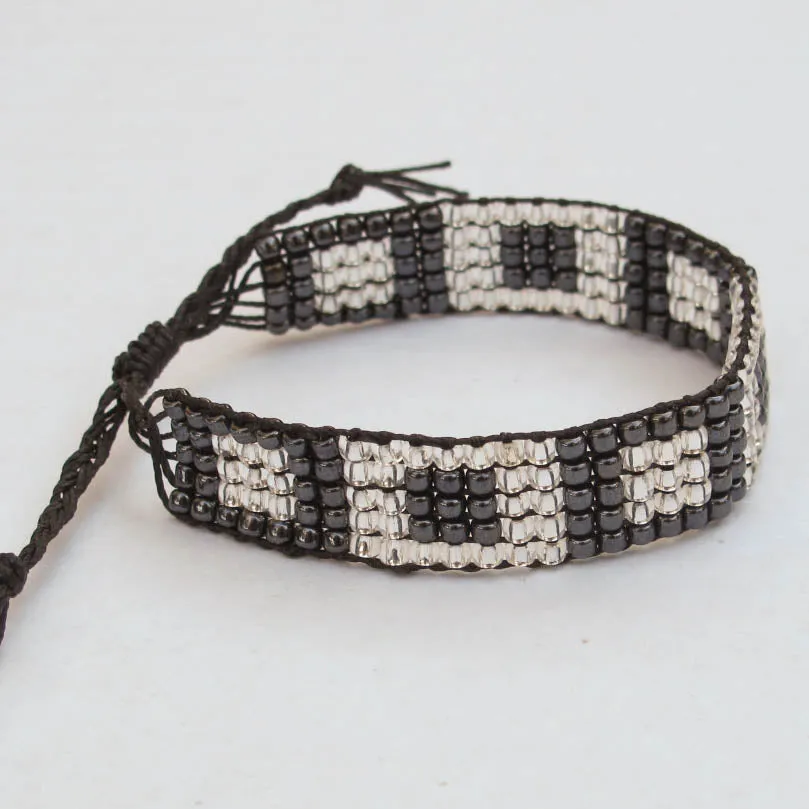 Bead-Woven Bracelet with Adjustable Clasp #4