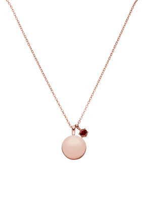 Birthstone January Necklace 14K Rose Gold Plated