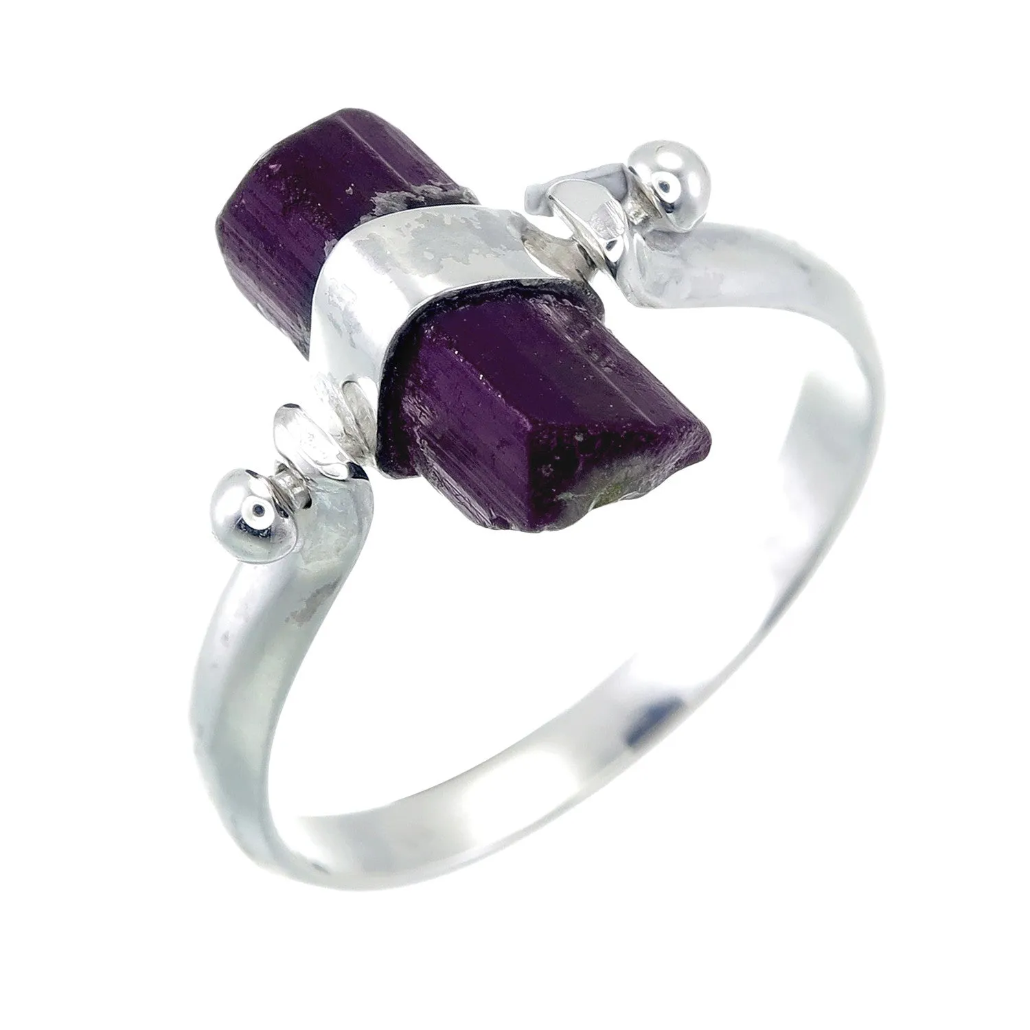 BLACK TOURMALINE SWIVEL RING - SILVER