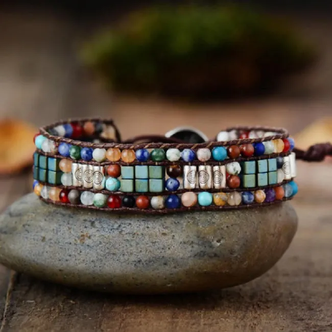 Boho Chic Colorful Midnight Wrap Bracelet