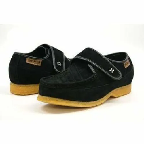 British Walkers Royal Old School Men's Black Leather and Suede Slip Ons