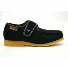 British Walkers Royal Old School Men's Black Leather and Suede Slip Ons