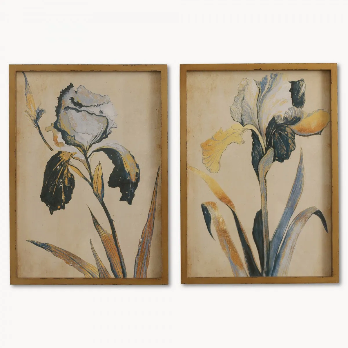 Brockby Set of Two Framed Blue Iris Wall Art 60cm