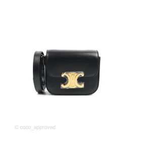 Celine Mini Triomphe Shiny Calfskin Black