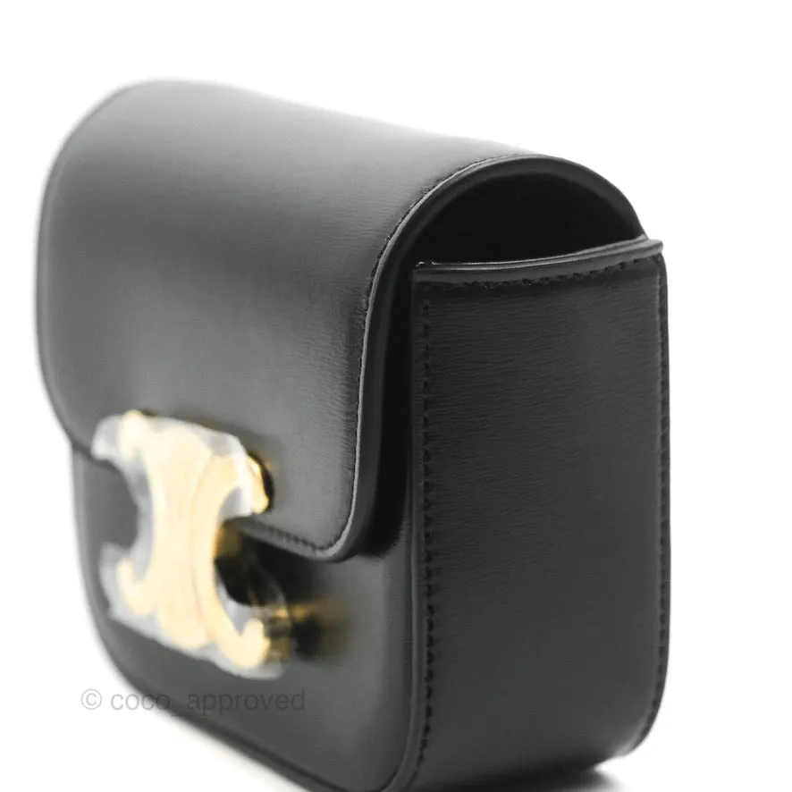 Celine Mini Triomphe Shiny Calfskin Black