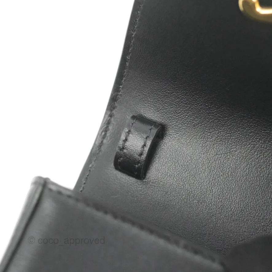 Celine Mini Triomphe Shiny Calfskin Black