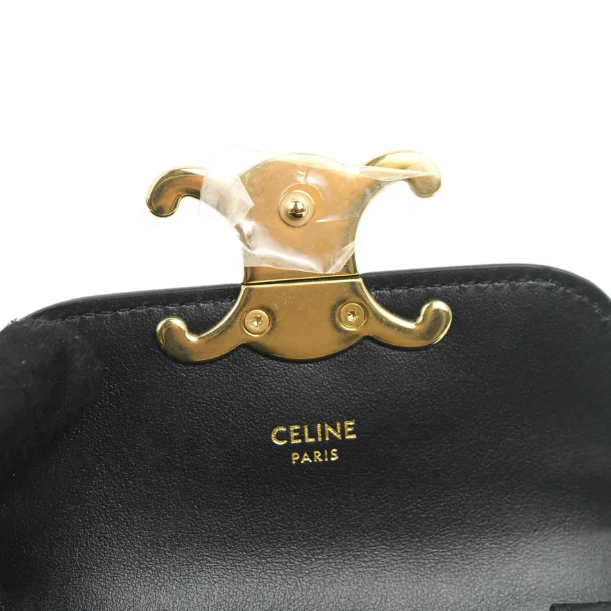 Celine Mini Triomphe Shiny Calfskin Black