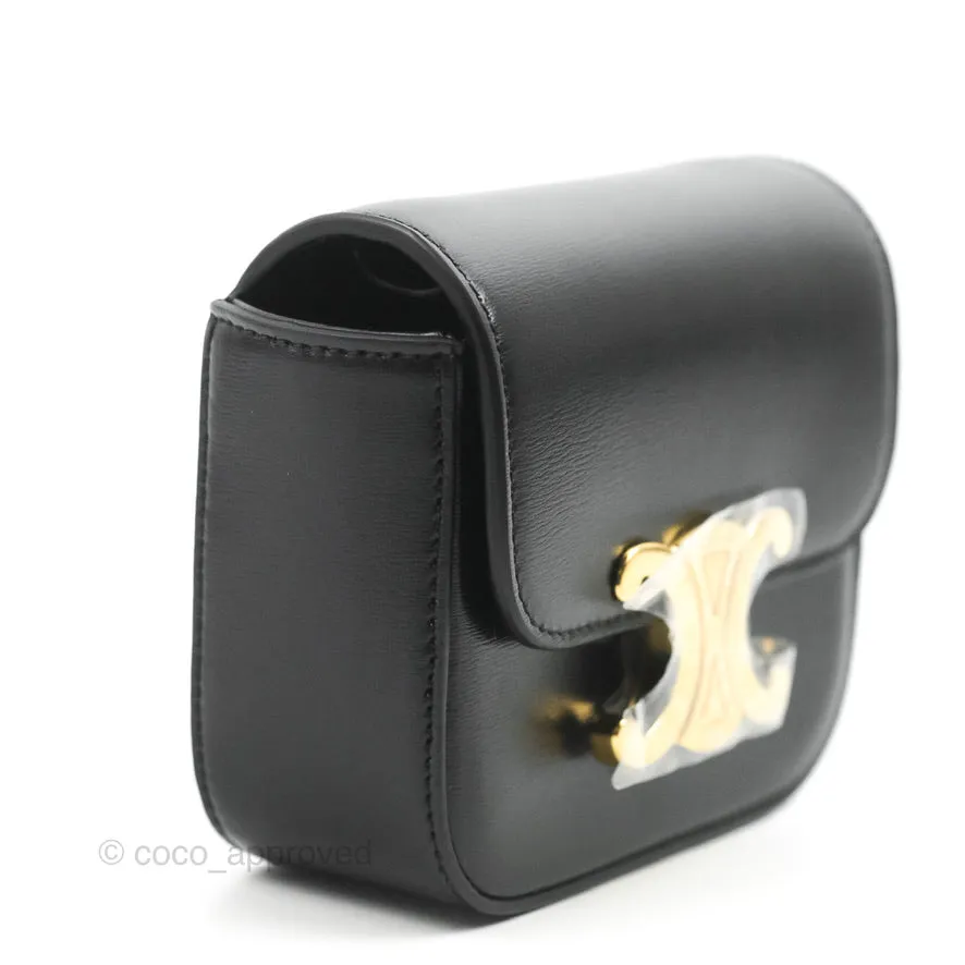 Celine Mini Triomphe Shiny Calfskin Black