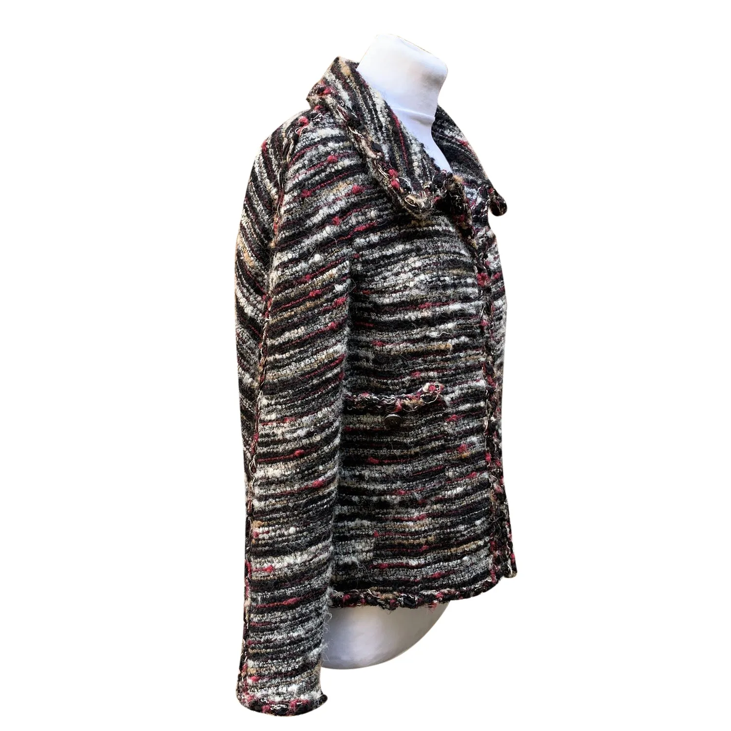 Chanel 2011 Multicolor Wool Jacket Cardigan Size 38 FR