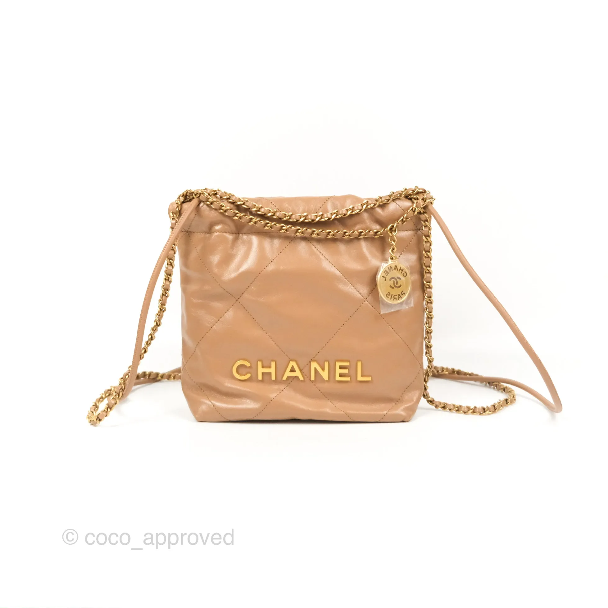 Chanel 22 Mini Bag Beige Shiny Calfskin