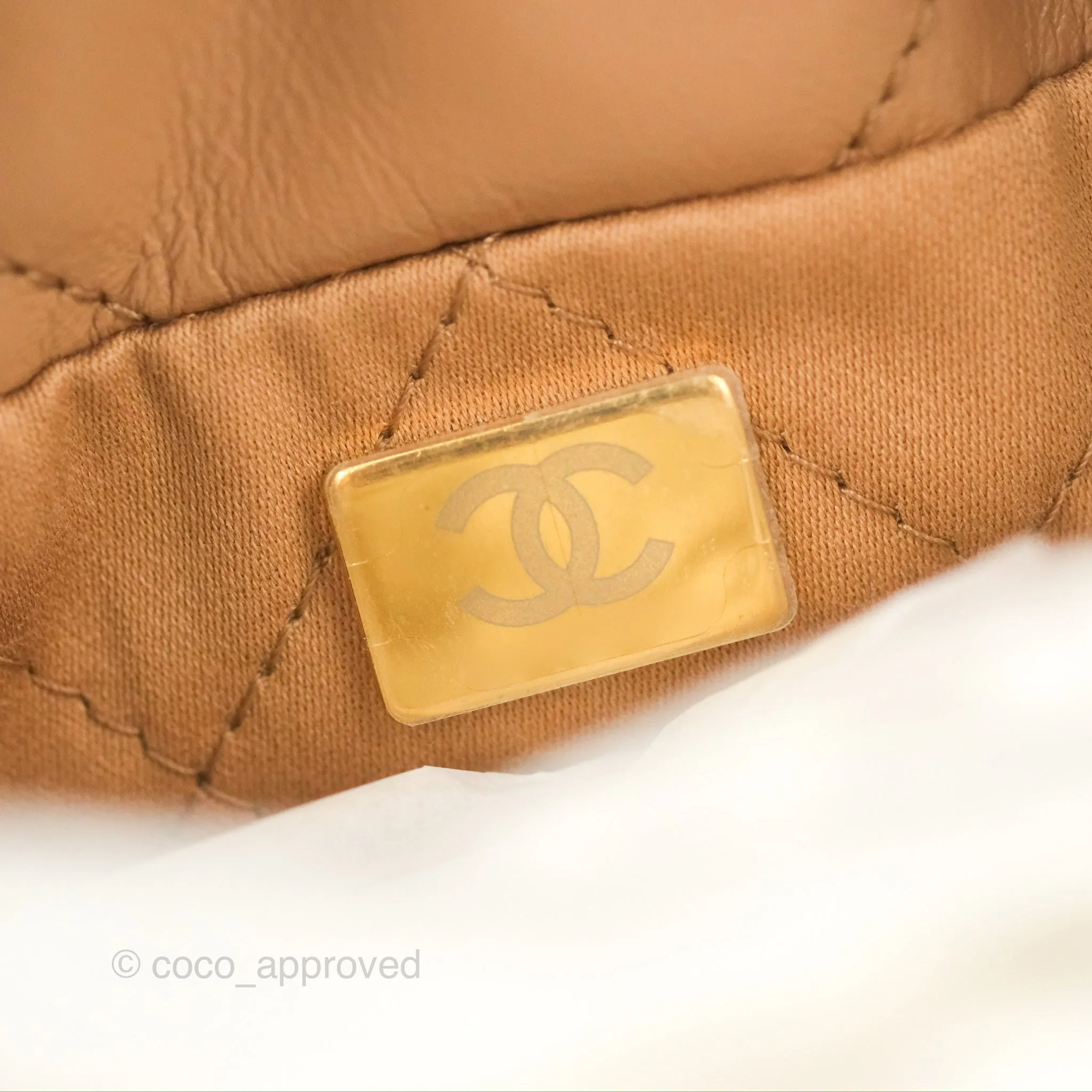 Chanel 22 Mini Bag Beige Shiny Calfskin