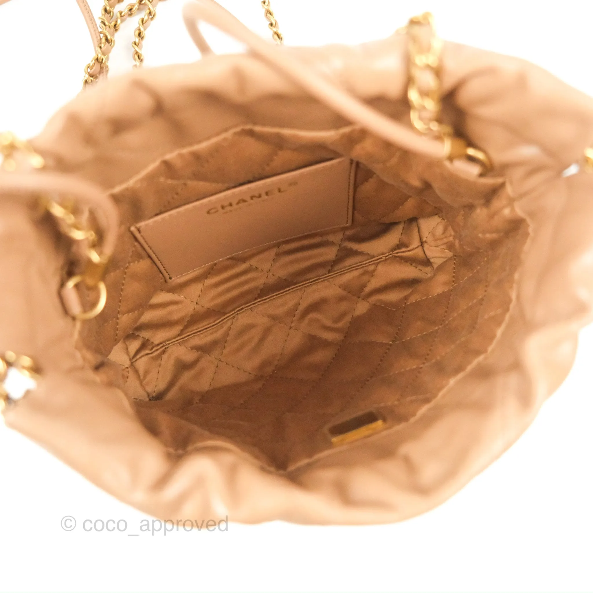 Chanel 22 Mini Bag Beige Shiny Calfskin