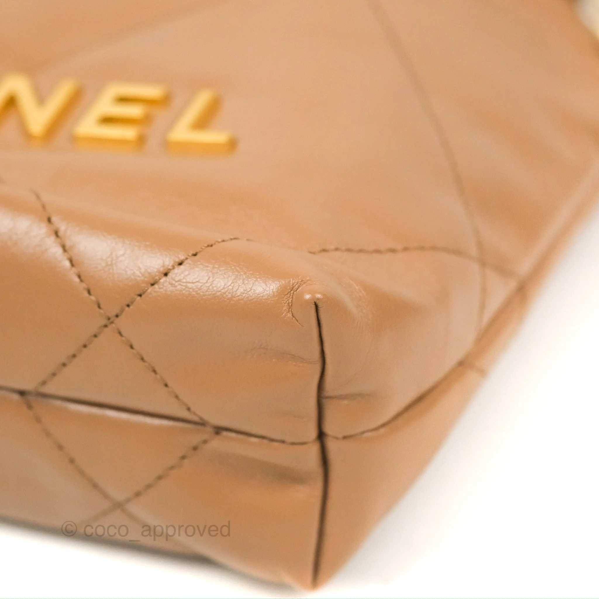 Chanel 22 Mini Bag Beige Shiny Calfskin