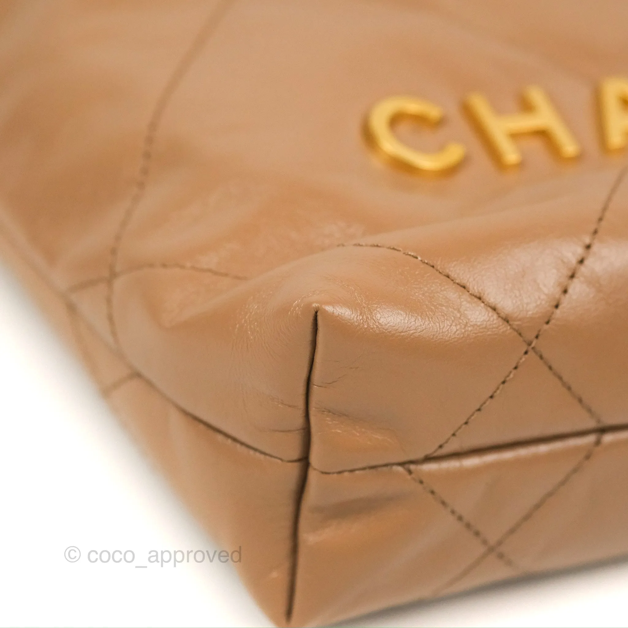 Chanel 22 Mini Bag Beige Shiny Calfskin