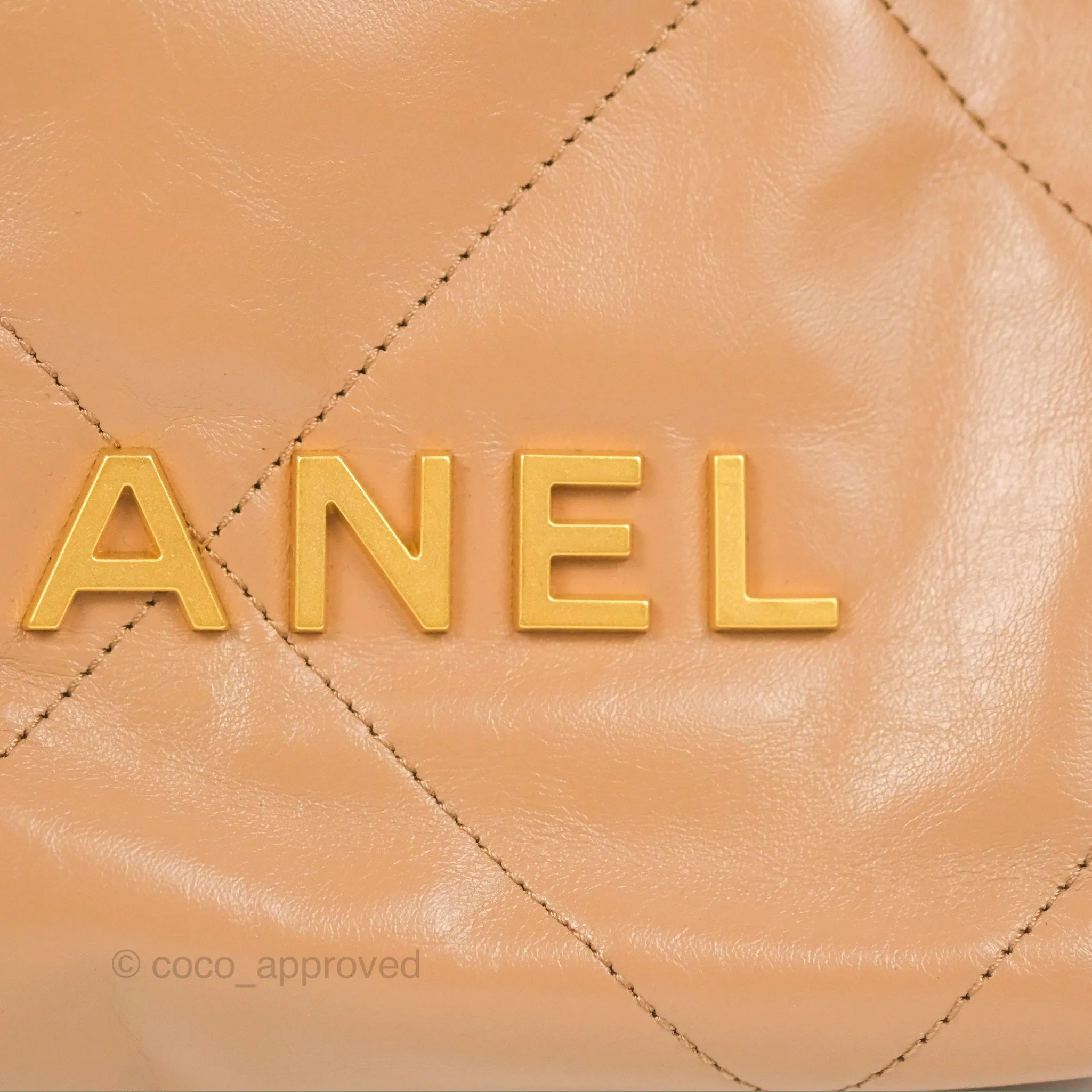 Chanel 22 Mini Bag Beige Shiny Calfskin