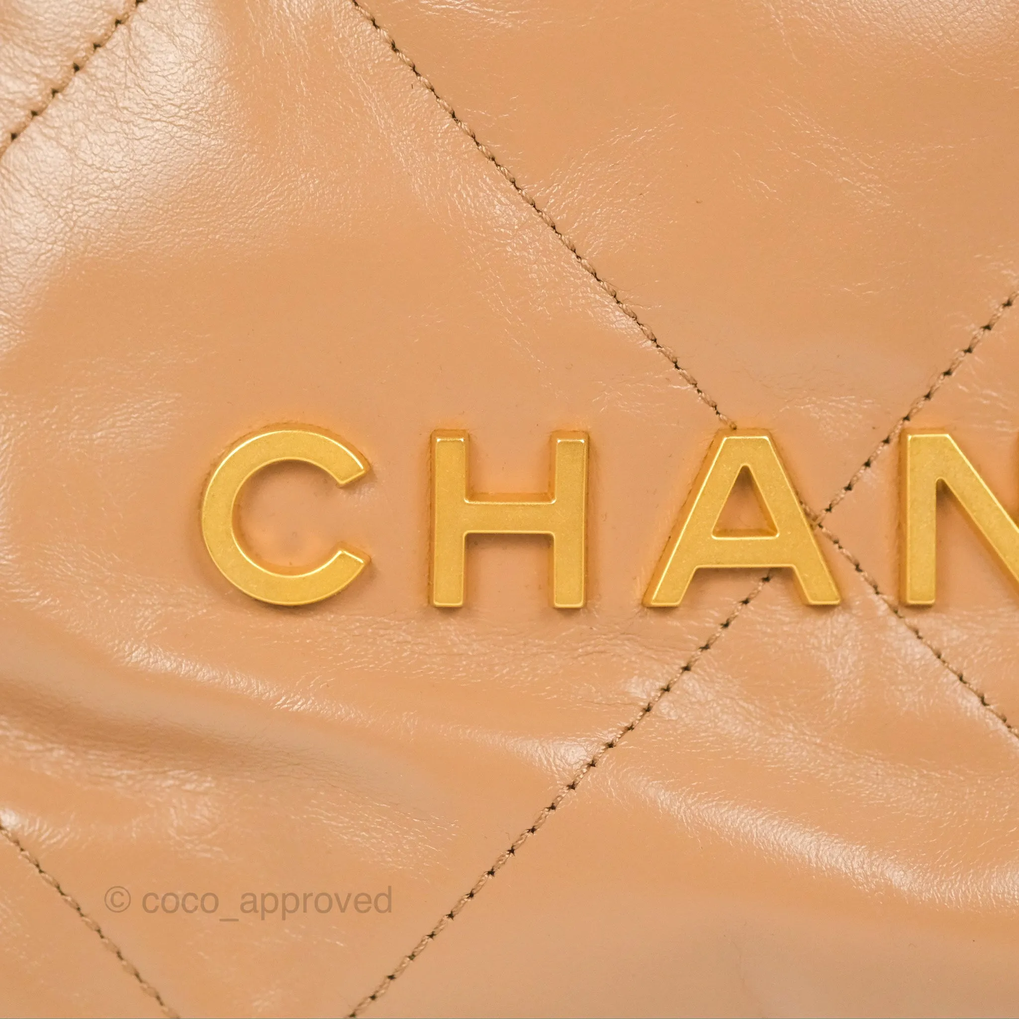 Chanel 22 Mini Bag Beige Shiny Calfskin