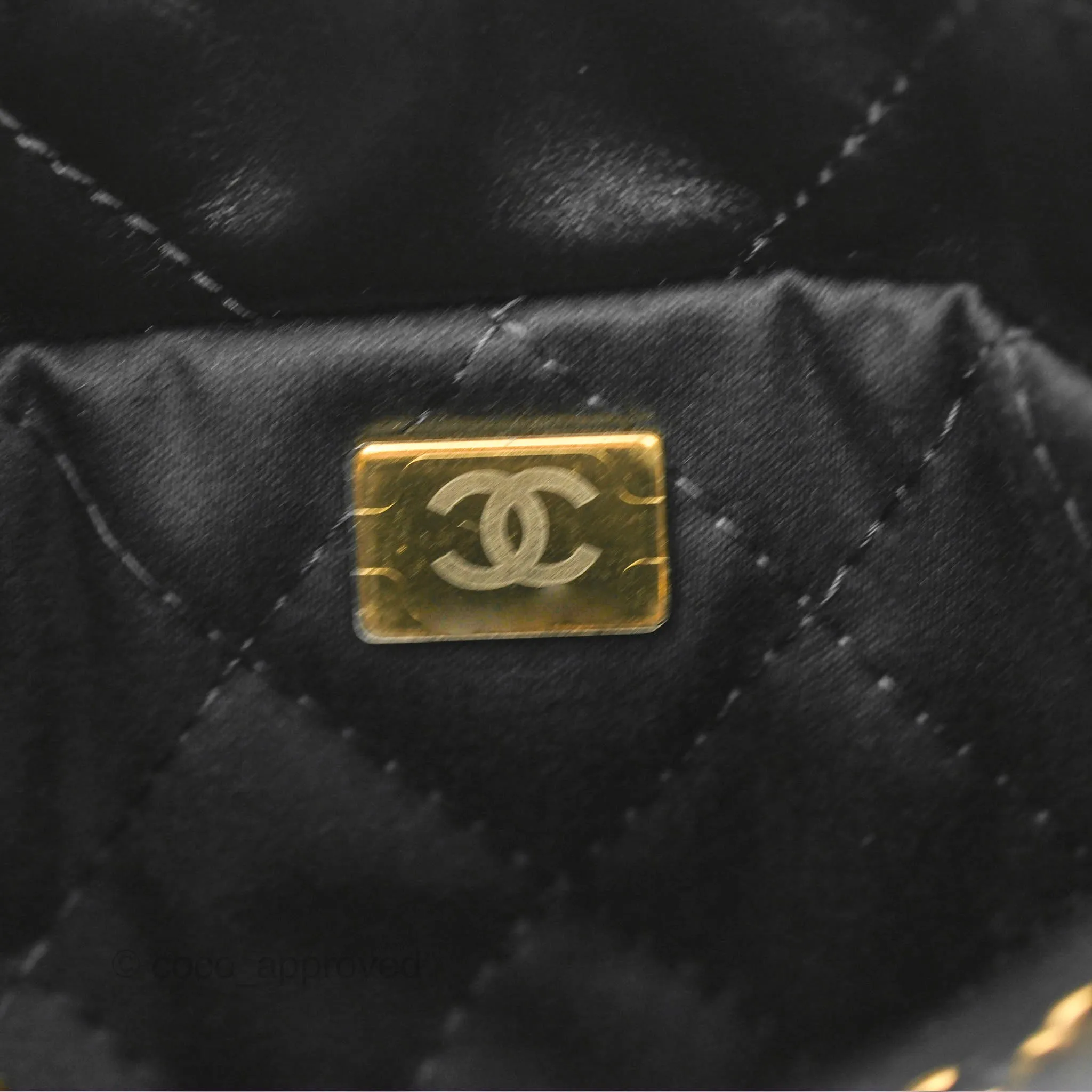 Chanel 22 Mini Bag Black Shiny Crumpled Calfskin