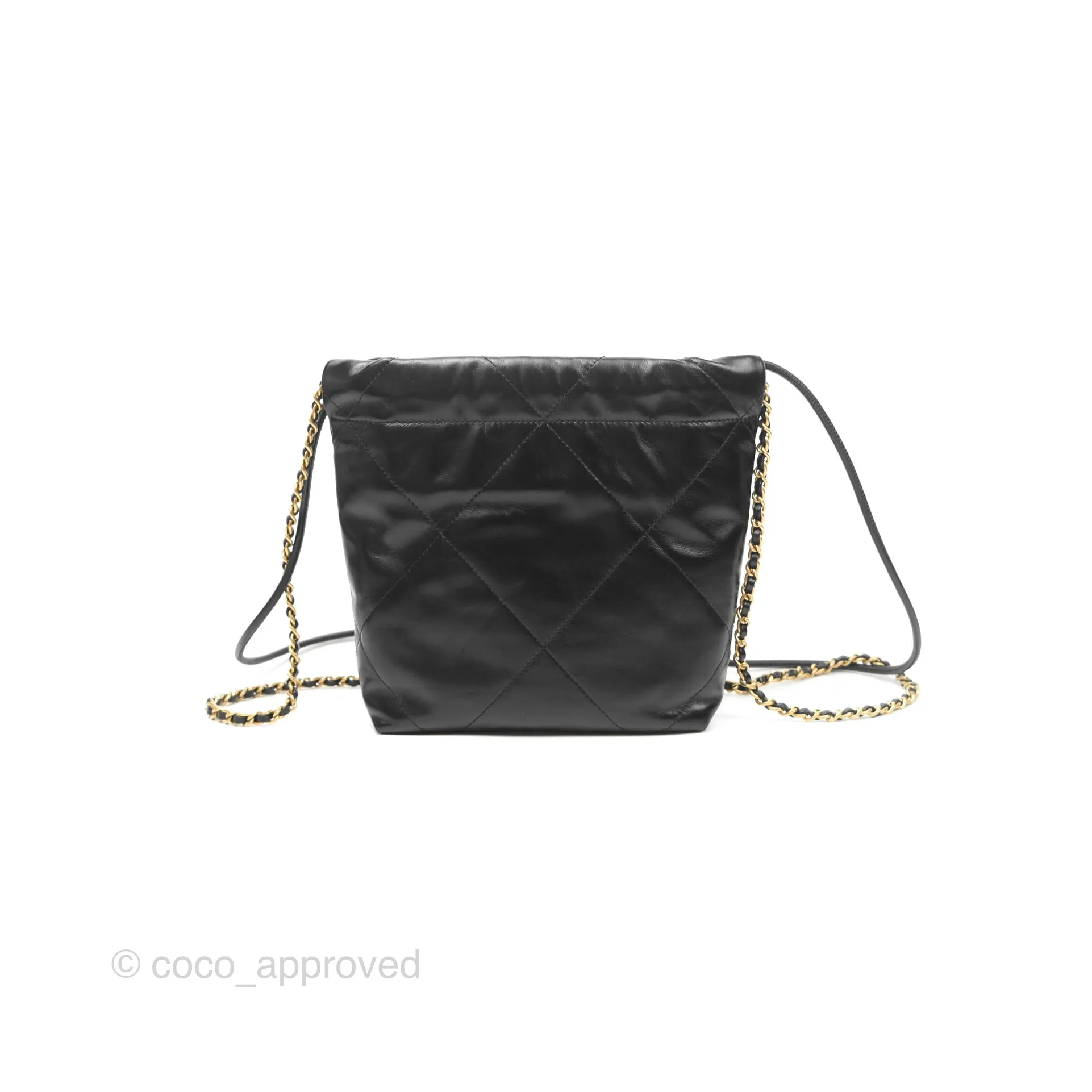 Chanel 22 Mini Bag Black Shiny Crumpled Calfskin