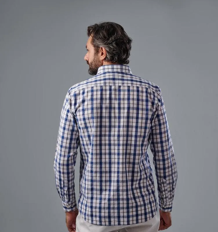 Checkered Shirt - NAVY