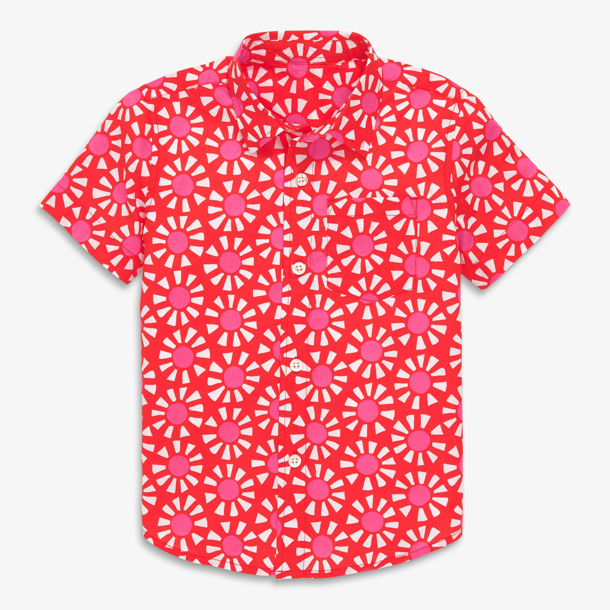 Clearance short sleeve button down in cutout suns