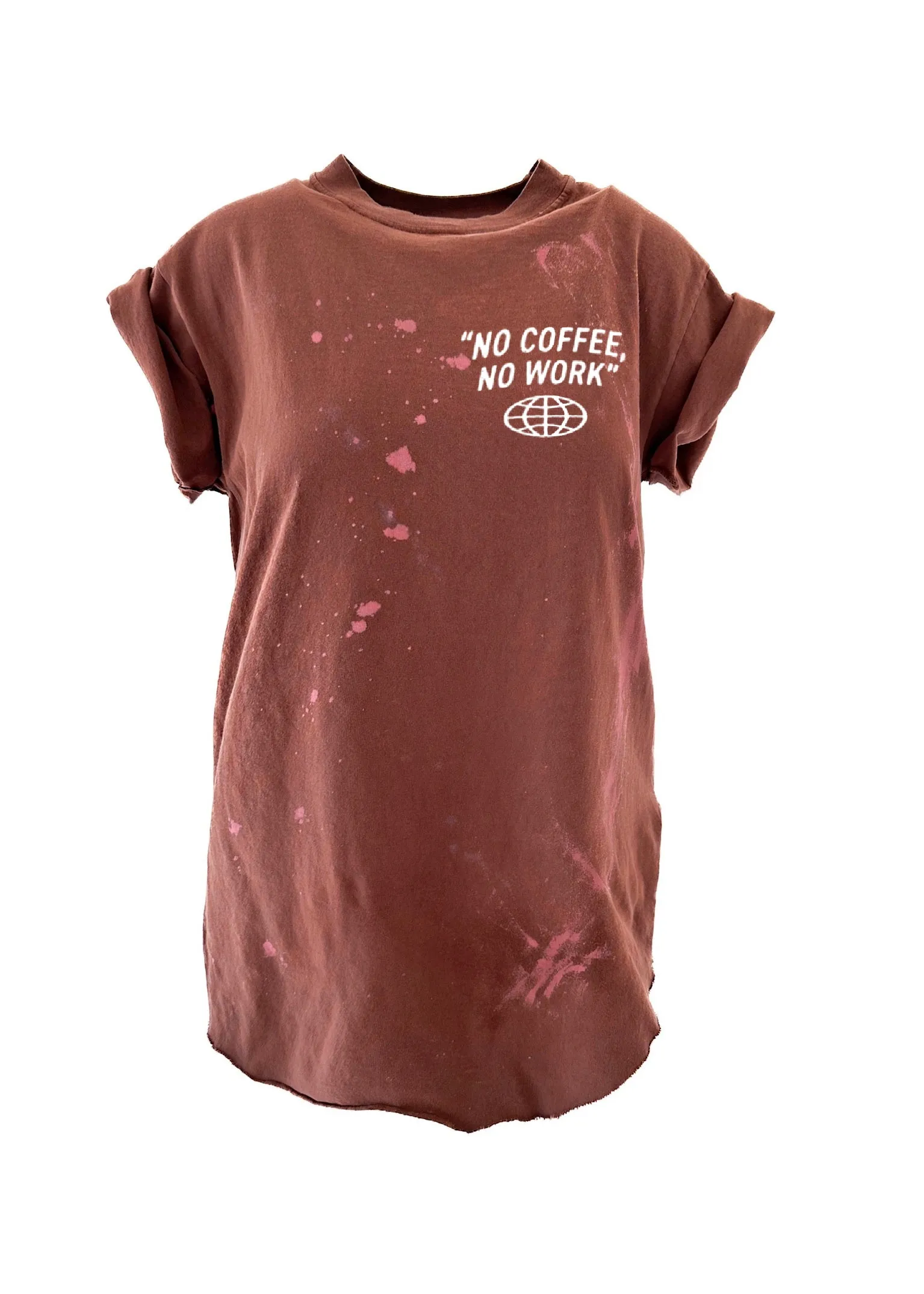 COFFEE CULTURE BLEACHED OUT SIDE SLIT TEE