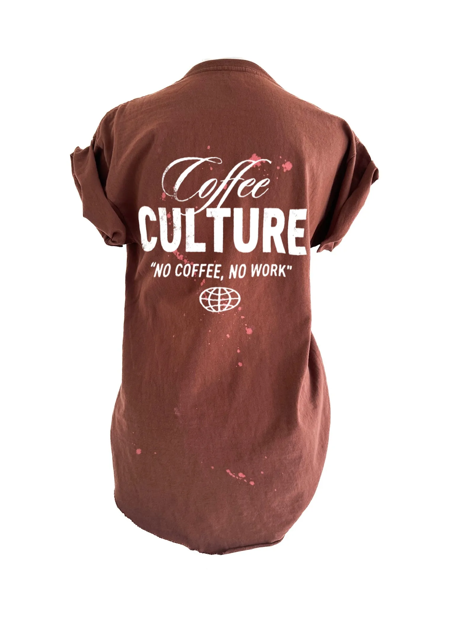 COFFEE CULTURE BLEACHED OUT SIDE SLIT TEE