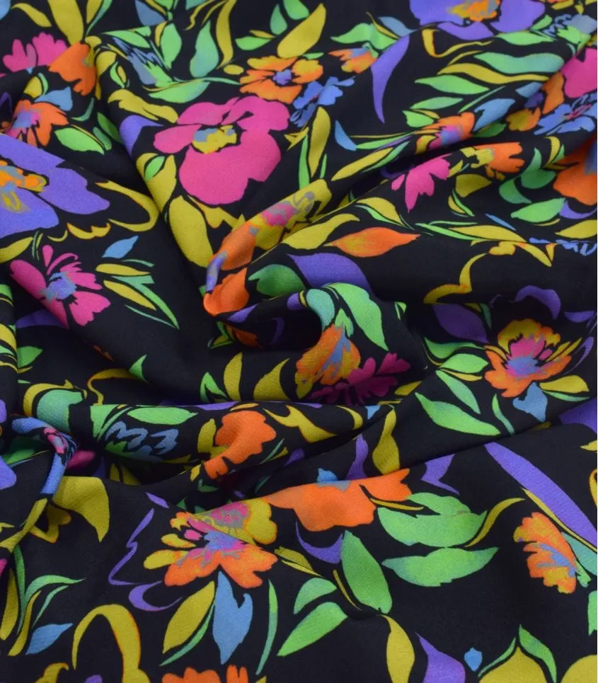 Cousette - Flowers Bloom Viscose Crepe Fabric