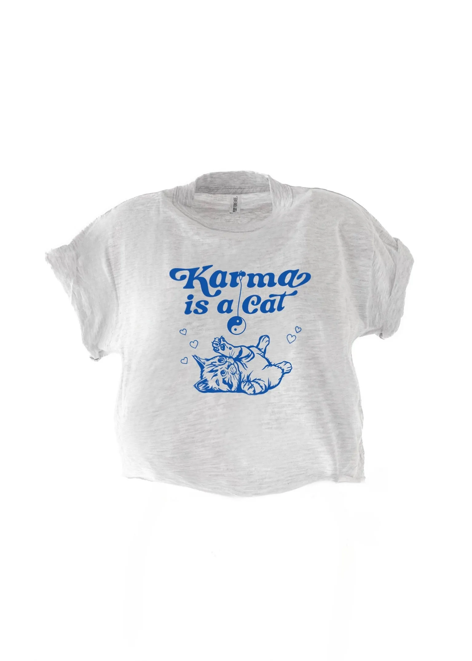 CROPPED KARMA IS A CAT GRAPHIC TEE