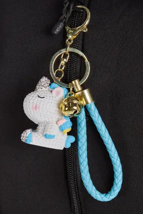 Crystal Unicorn Keychain in Blue