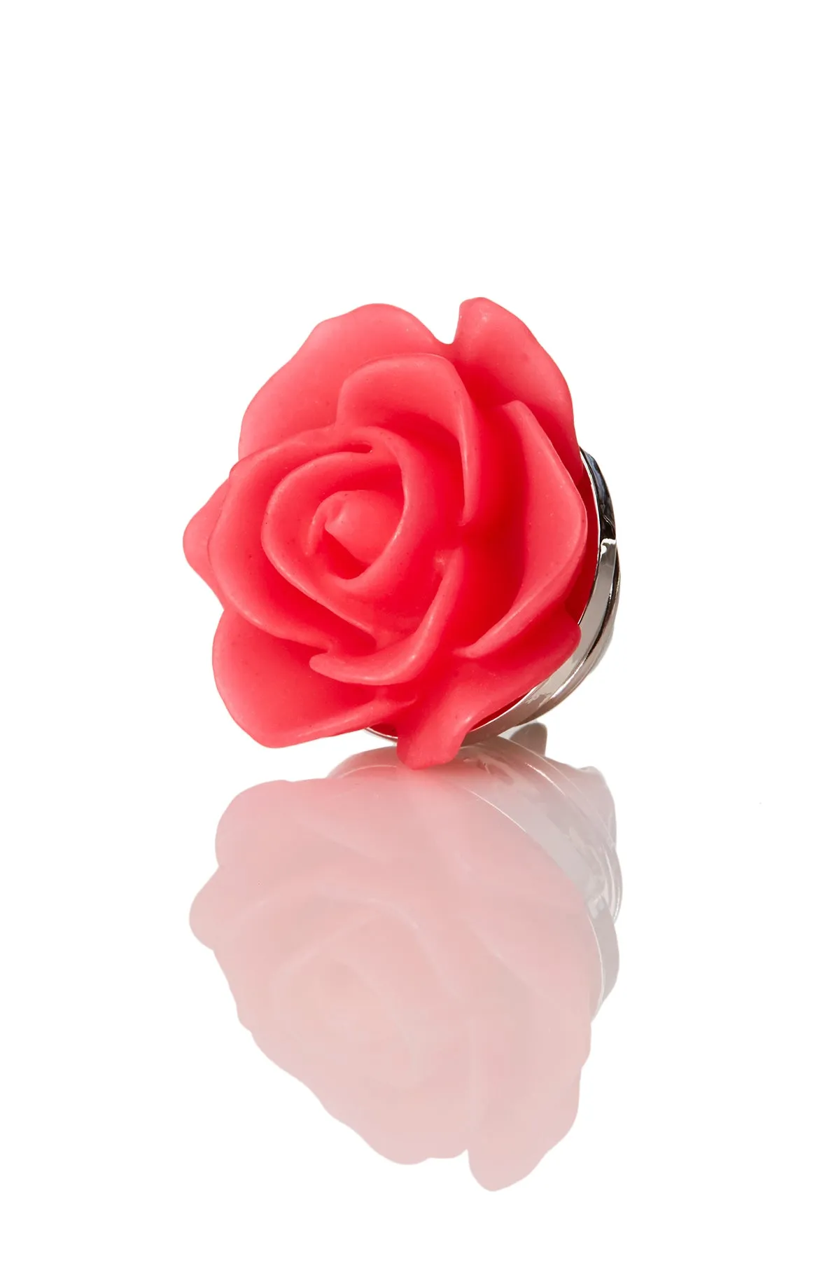 David August Open Rose Lapel Pin - Red