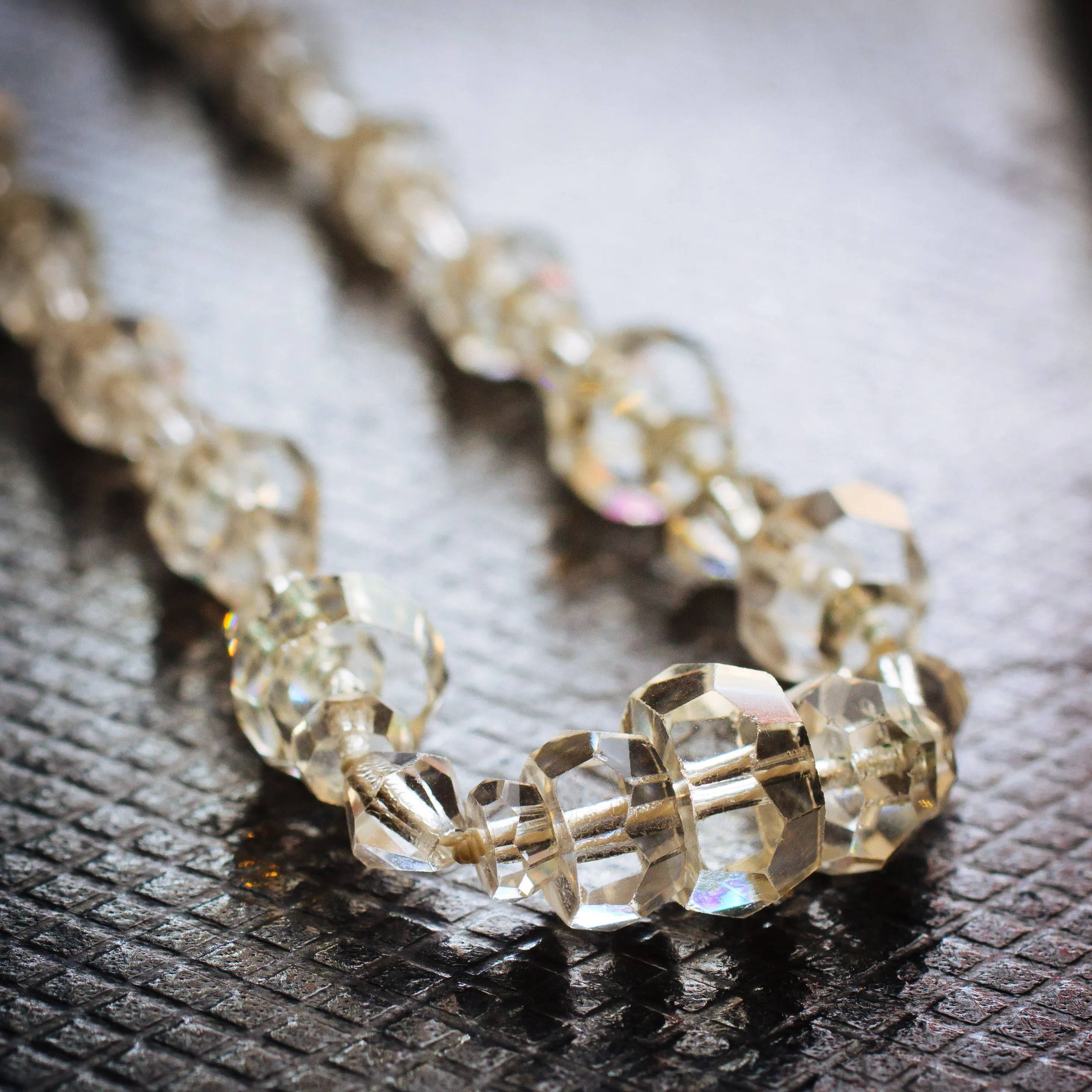 Delightful 1920's Rock Crystal Bead Necklace