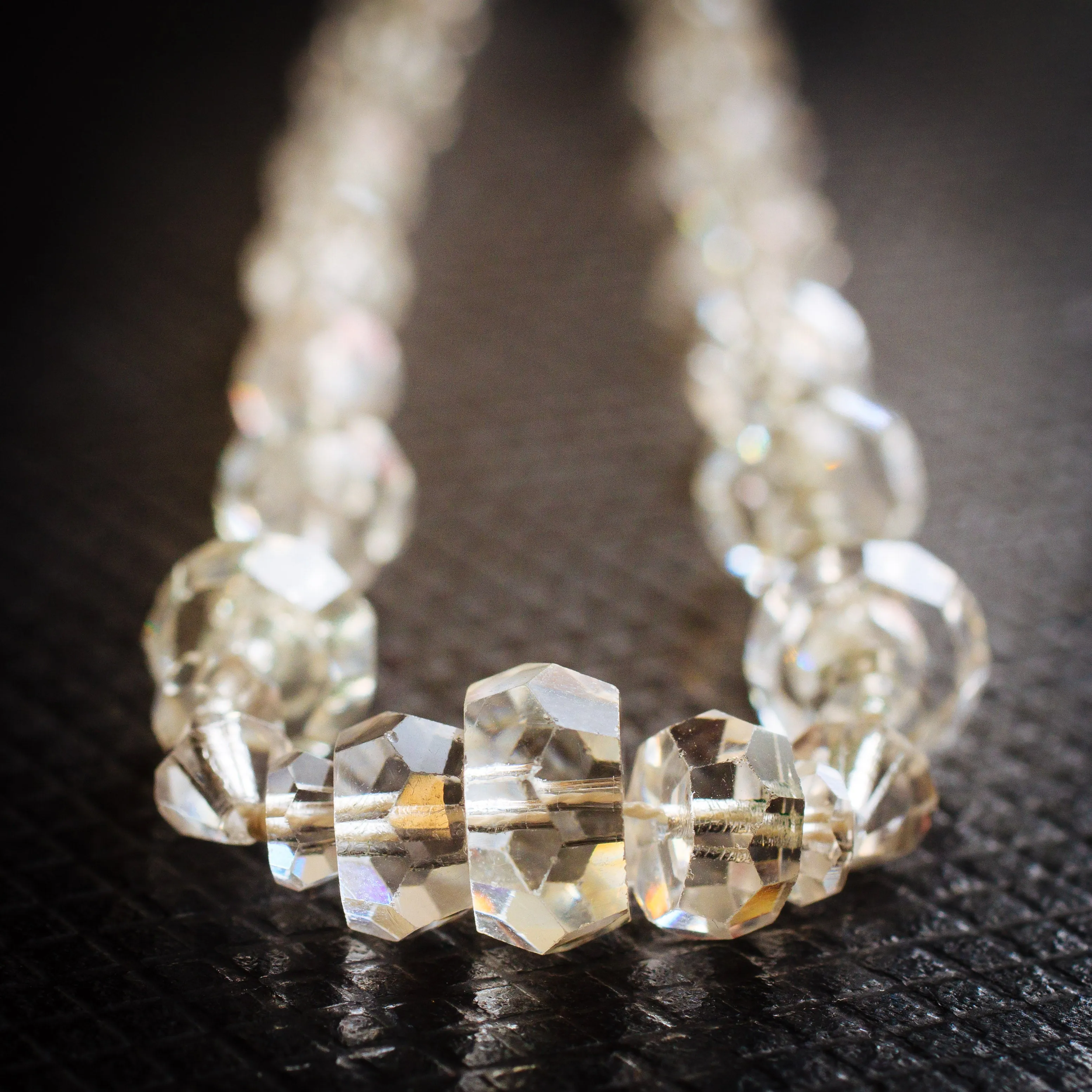 Delightful 1920's Rock Crystal Bead Necklace