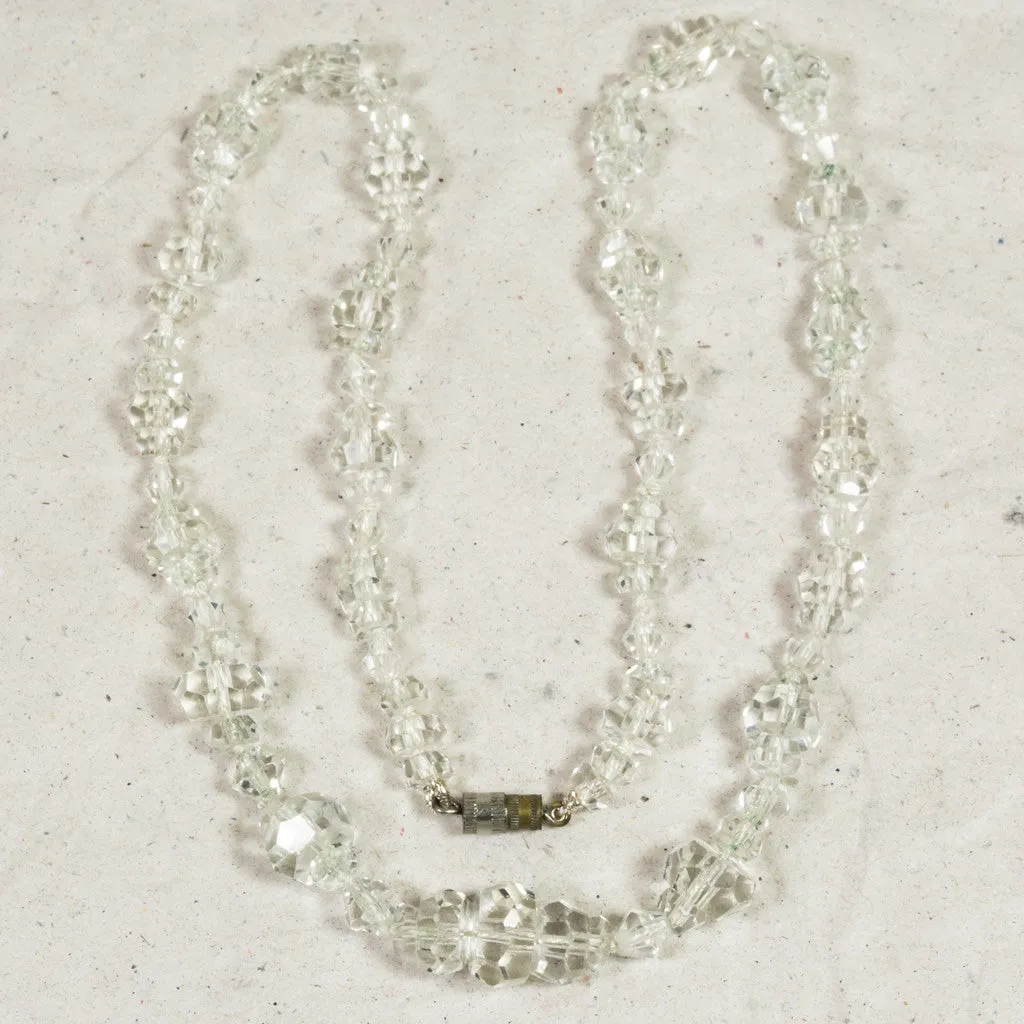 Delightful 1920's Rock Crystal Bead Necklace