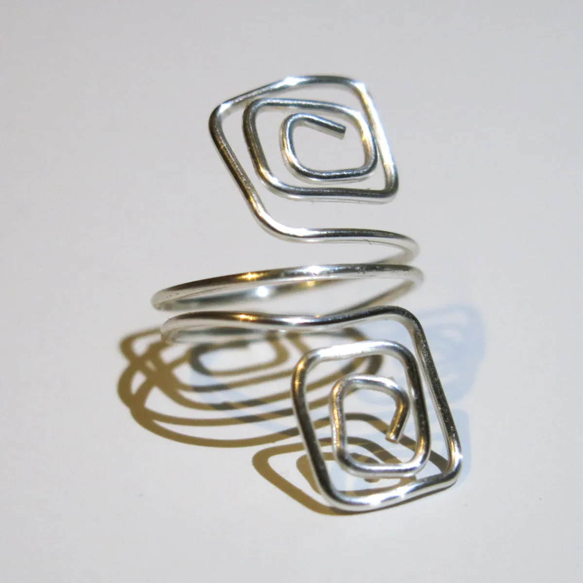 Double Squares Adjustable Wire Ring