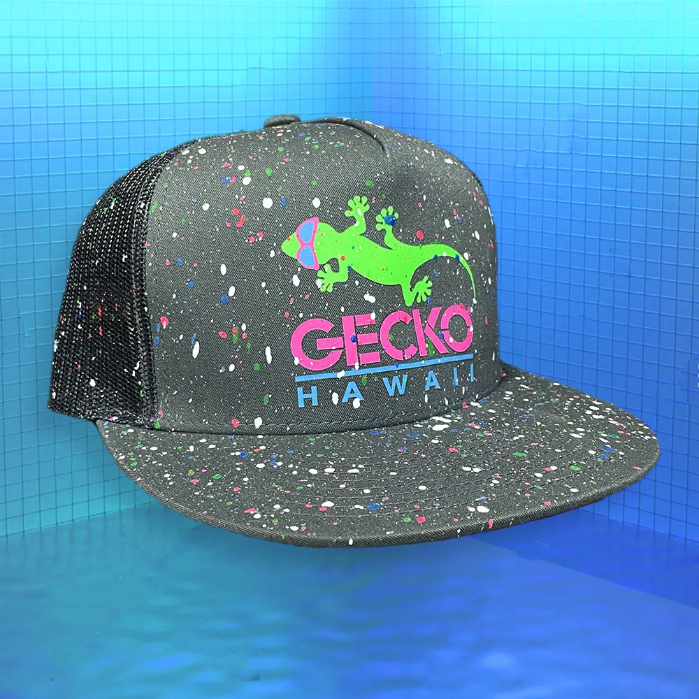 Glow-In-The-Dark Splatter Grey Snapback Hat (LIMITED)