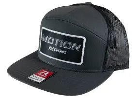 Gray/Black Flat Bill Snapback w/ Black Retro Patch