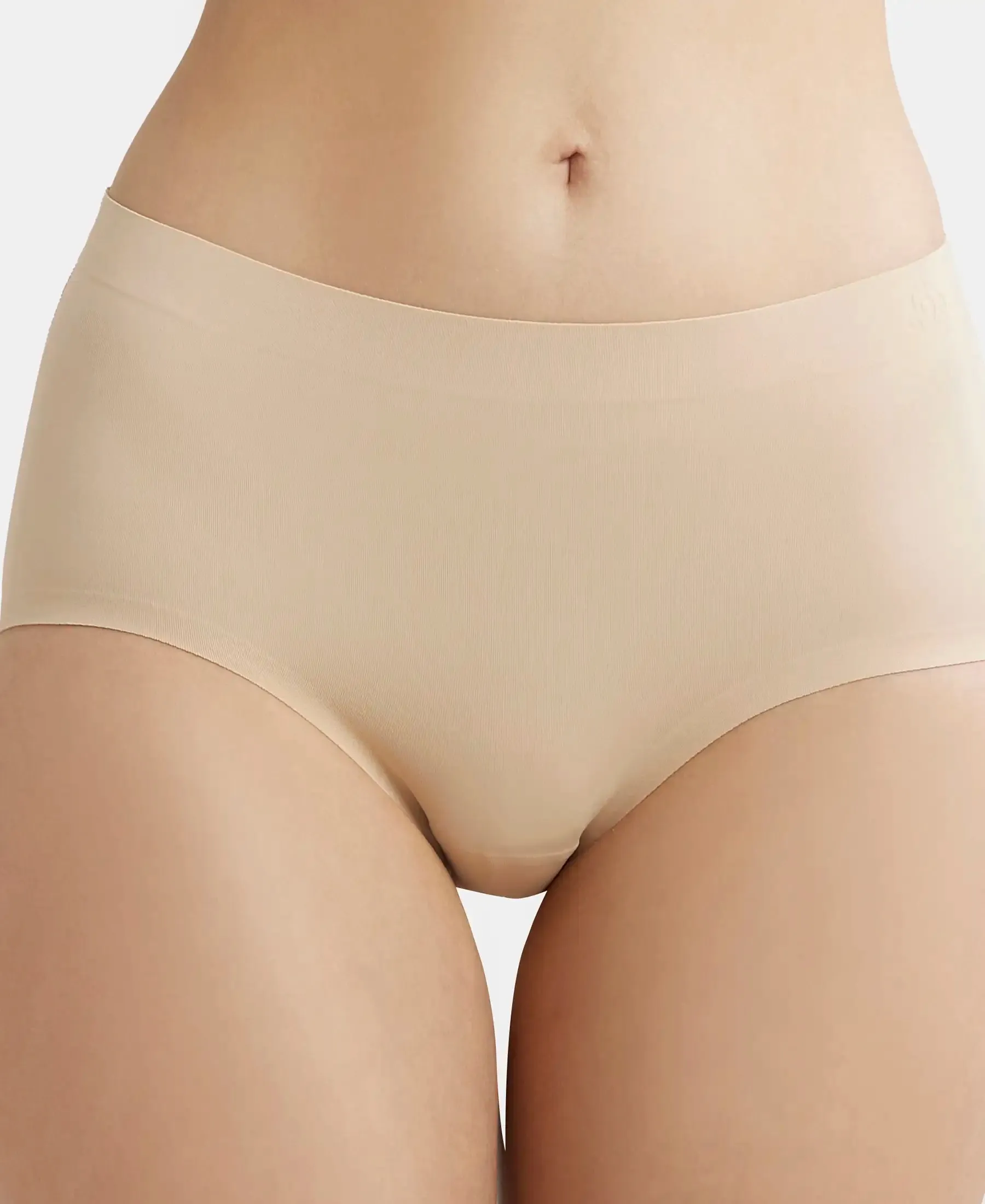 High Coverage Soft Touch Microfiber Elastane Stretch Full Brief with No Visible Pantyline - Skin