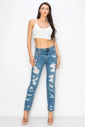 Iris - High Rise Heavy Destructed Boyfriend Jeans